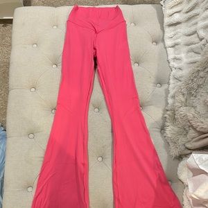 OFFLINE Aerie bright pink flared leggings Size Small short length high rise